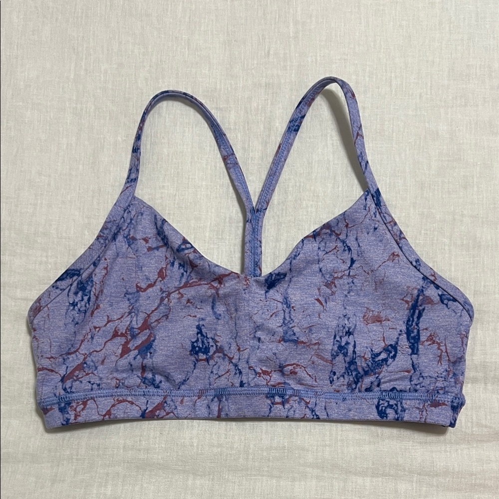 Fleo Blue and Red Marble Sports Bra